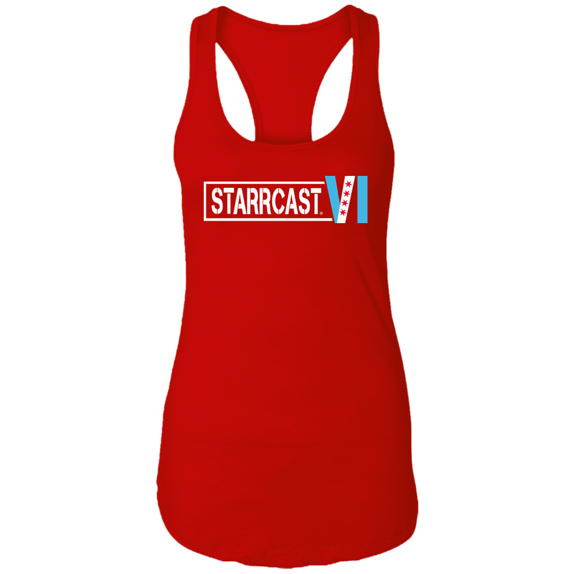 Starrcast VI CHI Logo- Ladies Ideal Racerback Tank
