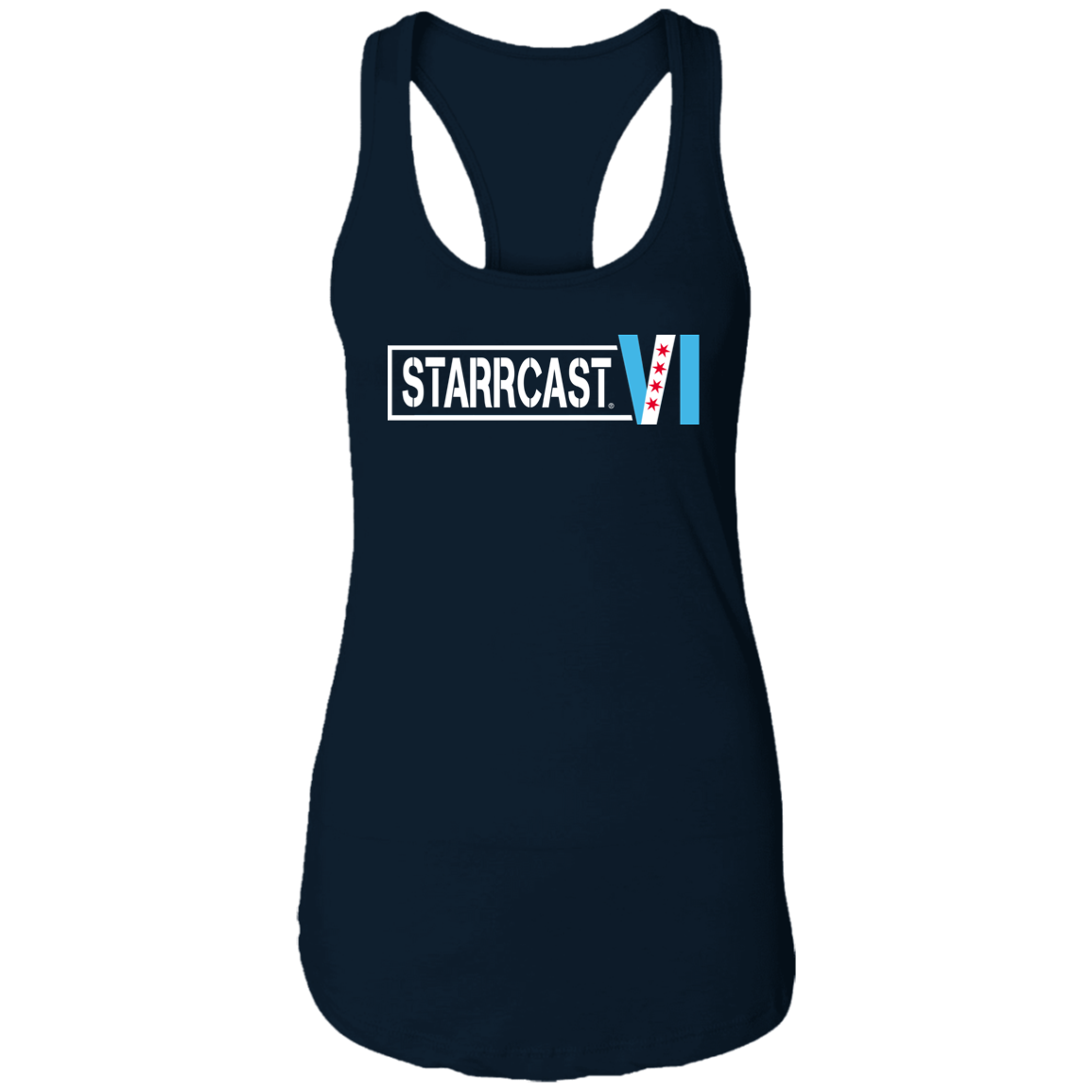 Starrcast VI CHI Logo- Ladies Ideal Racerback Tank
